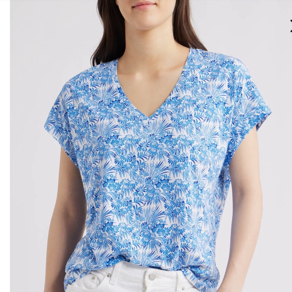 Tommy Bahama Kauai Fantastic Fronds V-Neck T-Shirt, Small